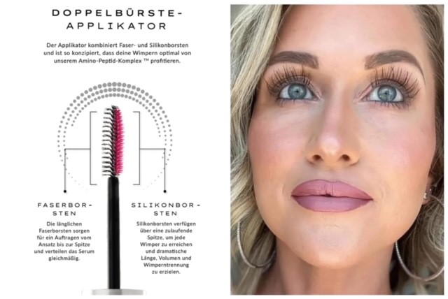 Younique Quadra 4 in 1 Serum Primer Tubing Mascara Vorher nachher Bürste