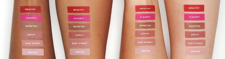 Younique Moodstruck Opulence Matter Lippenstift alle Farben geswatcht